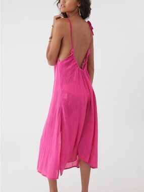 O’Neill Hot Pink Strappy Summer Midi Cover-up NWT size Large